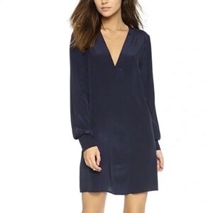 Rory Beca Keala Front Panel Navy Blue Dress, XS, 100% Silk